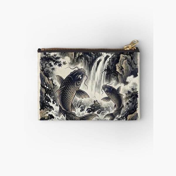 Item preview, Mystical Dragon Koi & Sacred Waterfall - Japanese Ink Art designed and sold by iris-festival.