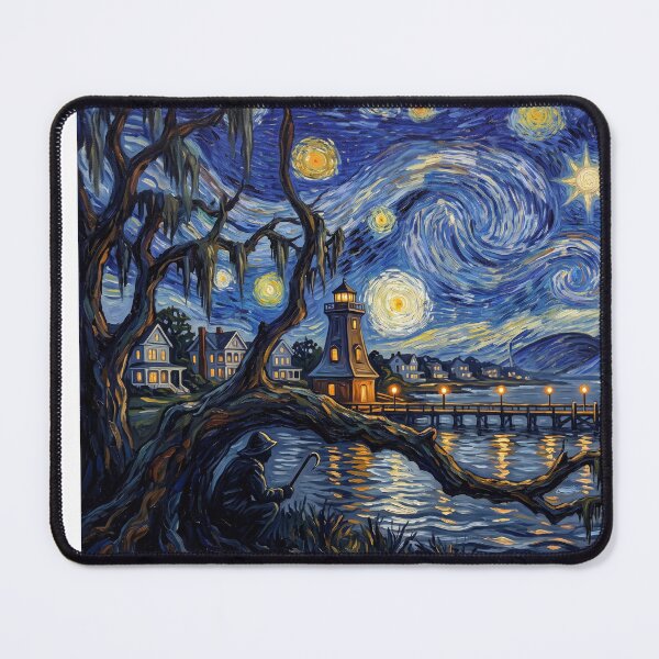 Item preview, Southport Lighthouse Starry Night Spooky Landscape designed and sold by Bad-Decisions-Designs.