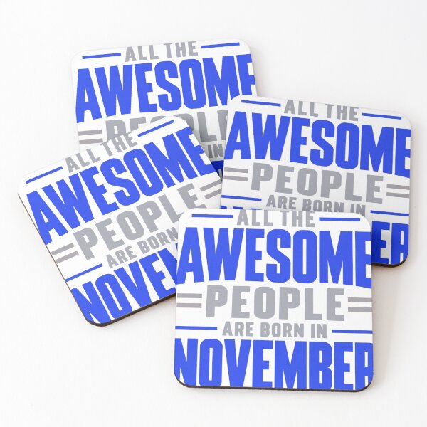 Item preview, Awesome People Are Born in November – Bold Blue Typography designed and sold by Fun In The Sun .