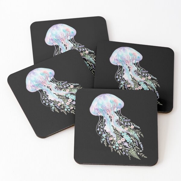Item preview, Watercolor Floral Jellyfish Ocean Magic Fantasy Art designed and sold by bvdesignart.
