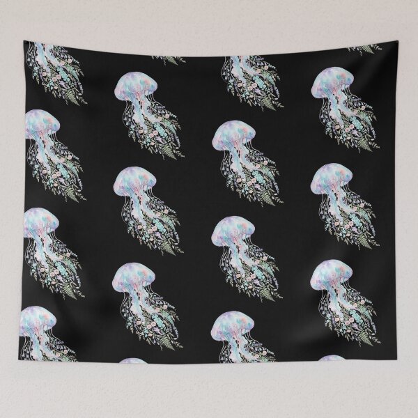 Item preview, Watercolor Floral Jellyfish Ocean Magic Fantasy Art designed and sold by bvdesignart.