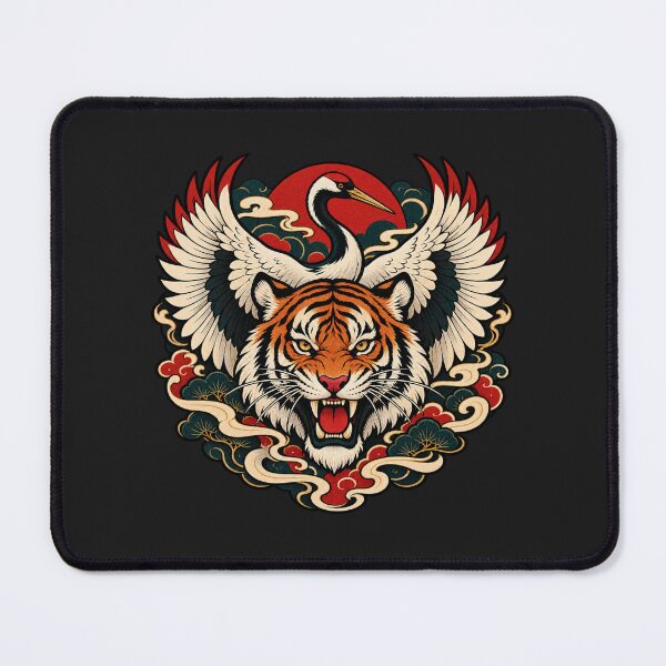 Item preview, Roaring Tiger Crane Japanese Neo Traditional Tattoo Art designed and sold by AmiGraph.