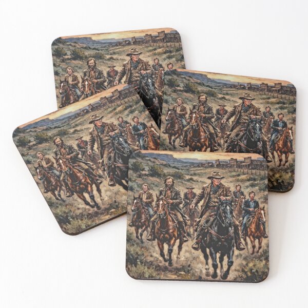 Item preview, The Long Riders Action Western Fine Art Tribute designed and sold by Art's Diner.
