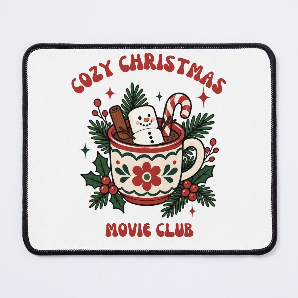 Item preview, Cozy Christmas Movie Club Hot Cocoa Retro Holiday Season Sticker Art designed and sold by wildsilencee.