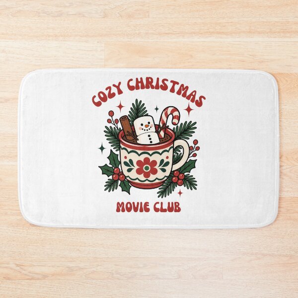 Item preview, Cozy Christmas Movie Club Hot Cocoa Retro Holiday Season Sticker Art designed and sold by wildsilencee.