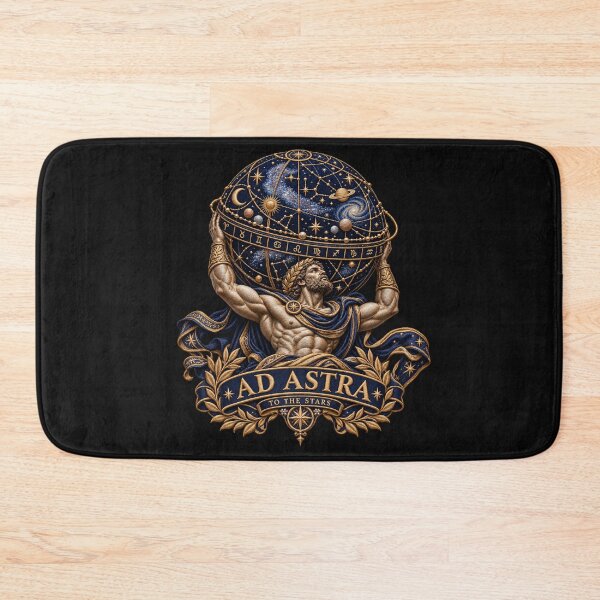 Item preview, Atlas Ad Astra Embroidery – To the Stars Celestial Mythology Art designed and sold by Emoji Emblems.