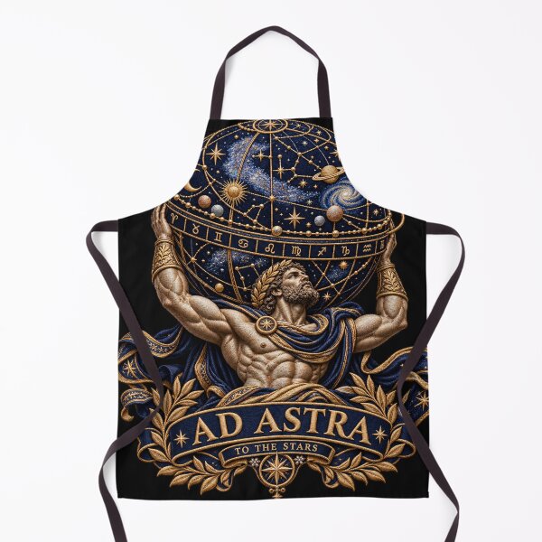 Item preview, Atlas Ad Astra Embroidery – To the Stars Celestial Mythology Art designed and sold by Emoji Emblems.