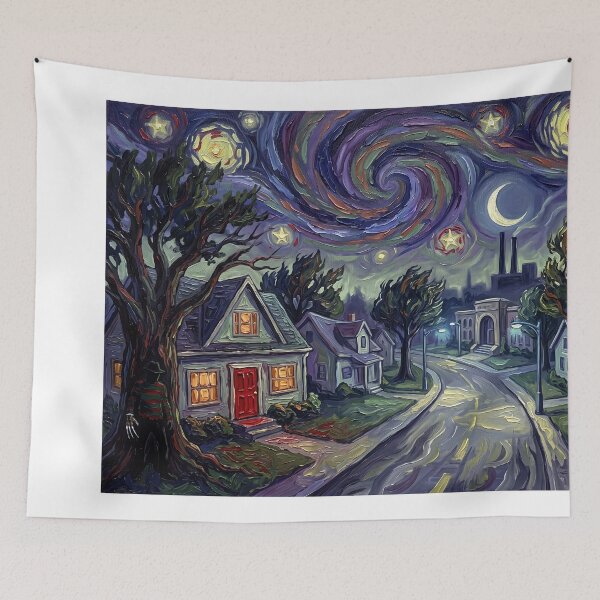 Item preview, Springwood Elm Street Starry Night Spooky Landscape designed and sold by Bad-Decisions-Designs.
