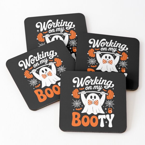 Item preview, Working On My Booty Halloween – Funny Ghost Fitness Gym Art designed and sold by jkrphoto.