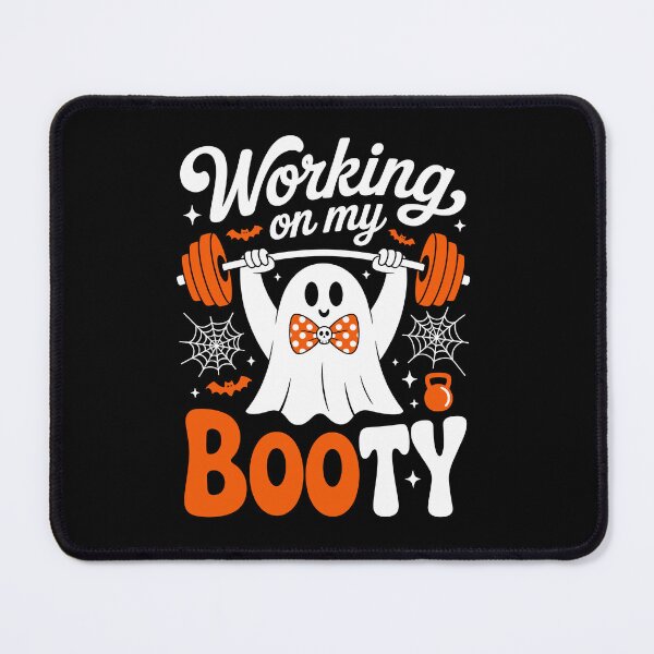 Item preview, Working On My Booty Halloween – Funny Ghost Fitness Gym Art designed and sold by jkrphoto.