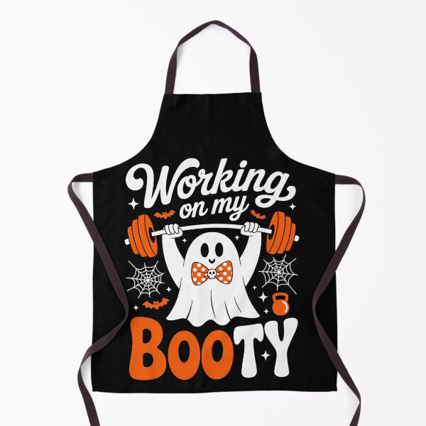 Item preview, Working On My Booty Halloween – Funny Ghost Fitness Gym Art designed and sold by jkrphoto.