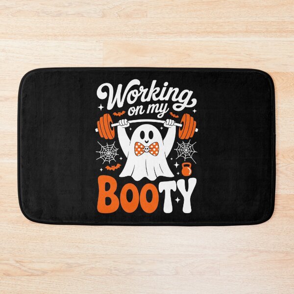 Item preview, Working On My Booty Halloween – Funny Ghost Fitness Gym Art designed and sold by jkrphoto.