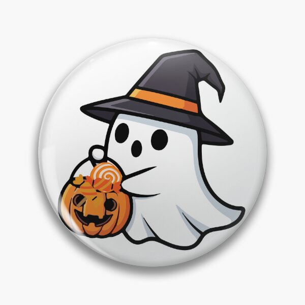 Item preview, Cute Halloween Ghost with Pumpkin and Candy | Spooky Kawaii Halloween designed and sold by Julison2015.