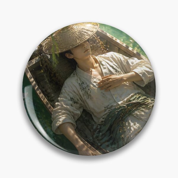 Item preview, Fisherman Sleeping in Boat on Emerald Lake designed and sold by sigmaartstudio.