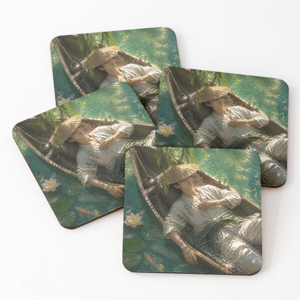 Item preview, Fisherman Sleeping in Boat on Emerald Lake designed and sold by sigmaartstudio.