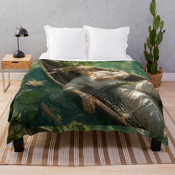 Item preview, Fisherman Sleeping in Boat on Emerald Lake designed and sold by sigmaartstudio.