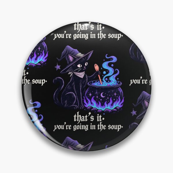 Item preview, Thats It Youre Going In The Soup Funny Black Cat Witch Cauldron Graphic designed and sold by AnimeSH9.