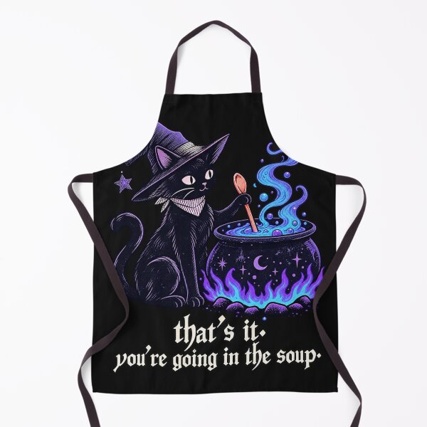 Item preview, Thats It Youre Going In The Soup Funny Black Cat Witch Cauldron Graphic designed and sold by AnimeSH9.