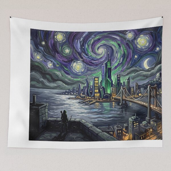 Item preview, Star City Starry Night Archer Landscape designed and sold by Bad-Decisions-Designs.