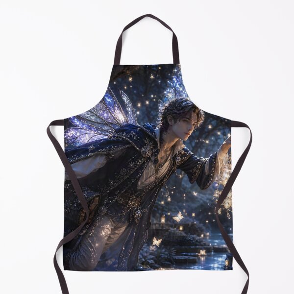 Item preview, Fairy with Crystal Bell Lantern in Moonlit Forest designed and sold by sigmaartstudio.