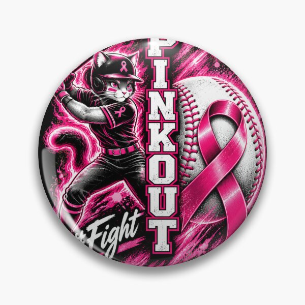 Item preview, Pink Ribbon Softball Cat Breast Cancer Awareness Fight Design designed and sold by Castielalger.