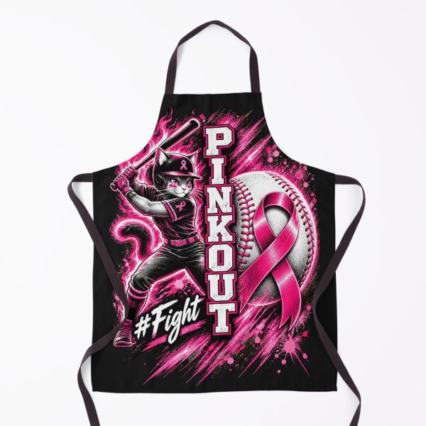 Item preview, Pink Ribbon Softball Cat Breast Cancer Awareness Fight Design designed and sold by Castielalger.