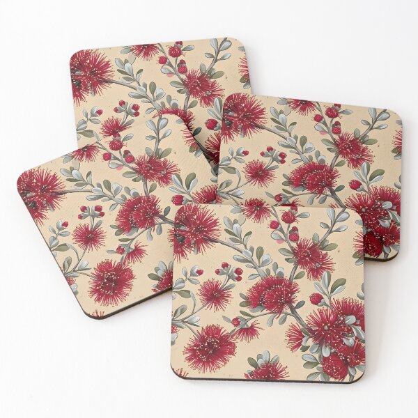 Item preview, Coral Red Blossom Clusters Vintage Botanical Pattern designed and sold by Studio BC.