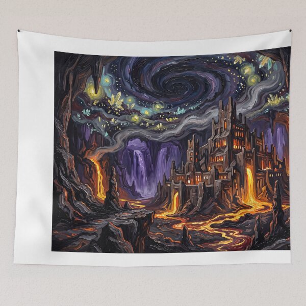 Item preview, Svartalfheim Starry Night Underground Landscape designed and sold by Bad-Decisions-Designs.