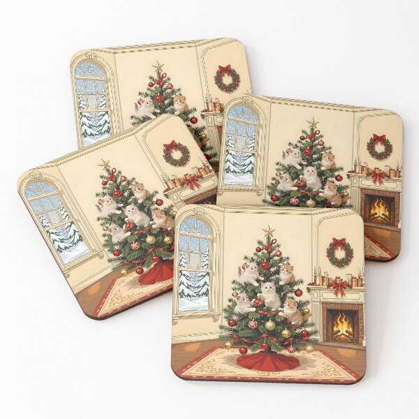 Item preview, Kittens Playing in Christmas Tree designed and sold by Sybille-Yates.