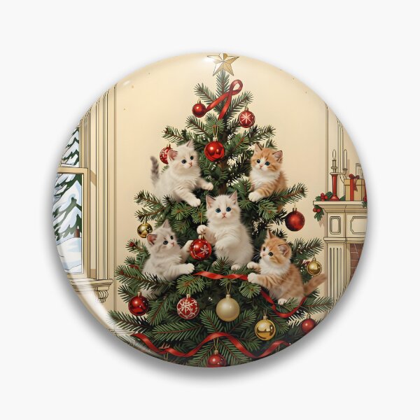 Item preview, Kittens Playing in Christmas Tree designed and sold by Sybille-Yates.