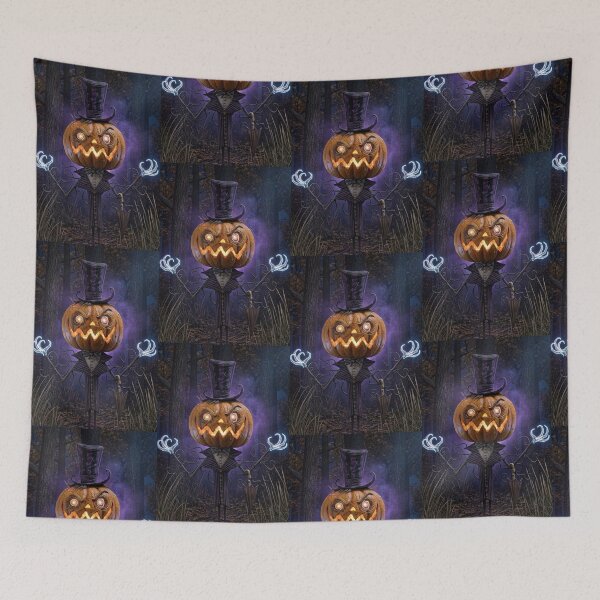 Item preview, Halloween Jack o Lantern pumpkin man in top hat illustration designed and sold by Vintage Designs +.