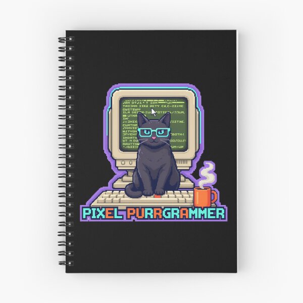 Item preview, Pixel Cat Programmer - Funny 80s Retro Coding Geek Gift designed and sold by Design_Your_Day.