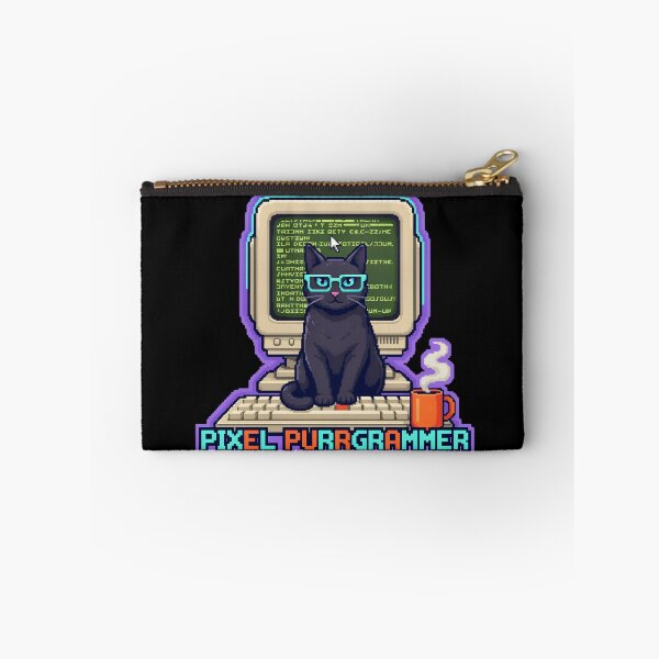 Item preview, Pixel Cat Programmer - Funny 80s Retro Coding Geek Gift designed and sold by Design_Your_Day.