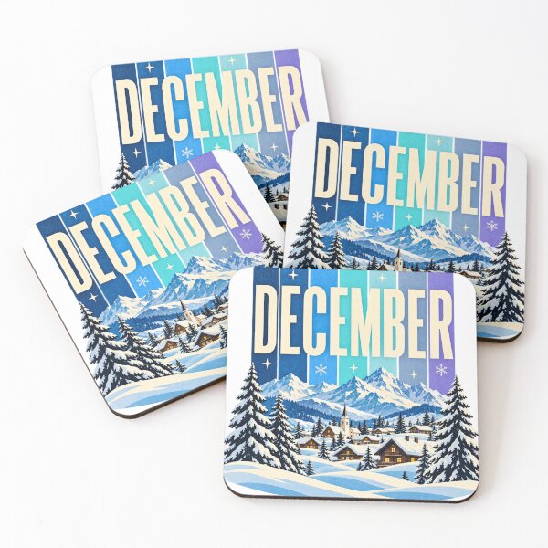 Item preview, December Alpine Village – Retro Winter Landscape designed and sold by Fun In The Sun .