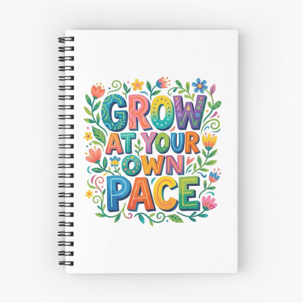 Item preview, Grow At Your Own Pace Floral Typography designed and sold by Sanan Israyilli.
