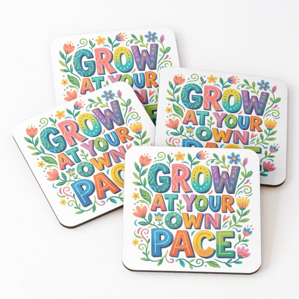 Item preview, Grow At Your Own Pace Floral Typography designed and sold by Sanan Israyilli.