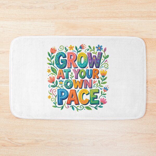Item preview, Grow At Your Own Pace Floral Typography designed and sold by Sanan Israyilli.