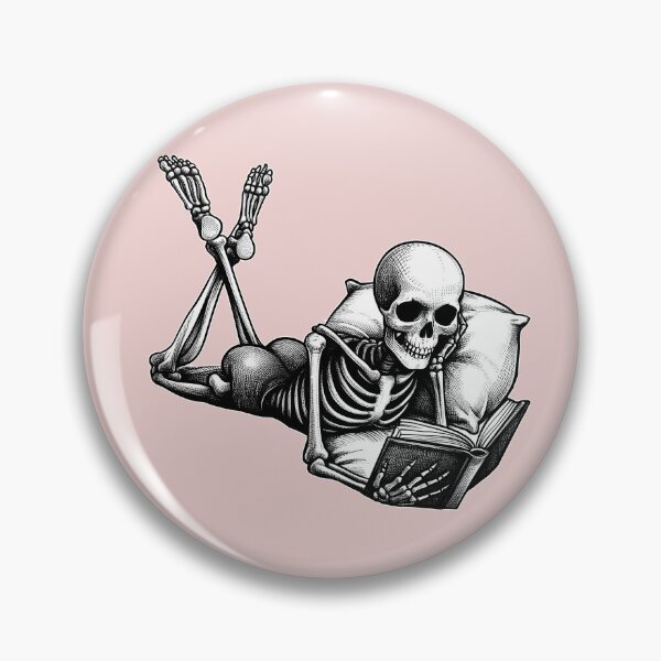 Item preview, Skeleton Lying Down Reading Book  designed and sold by Lady-K-.