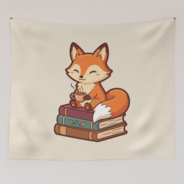 Item preview, Cozy Fox Reading With Tea and Books designed and sold by Rariks.