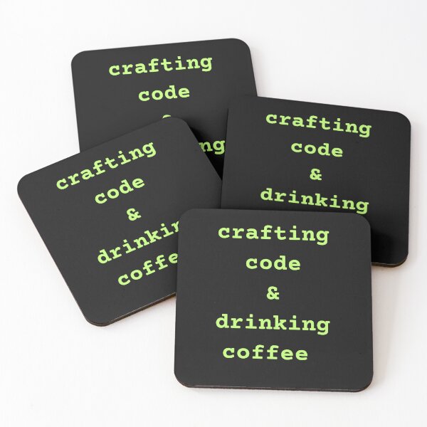Item preview, crafting code and drinking coffee funny programmer quote  designed and sold by stileepensieri.