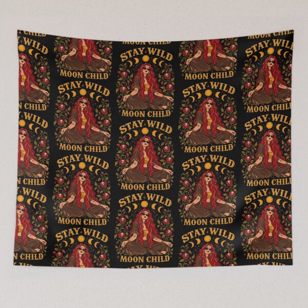 Item preview, Stay Wild Moon Child Celestial Boho Witch Meditation Graphic designed and sold by AnimeSH9.