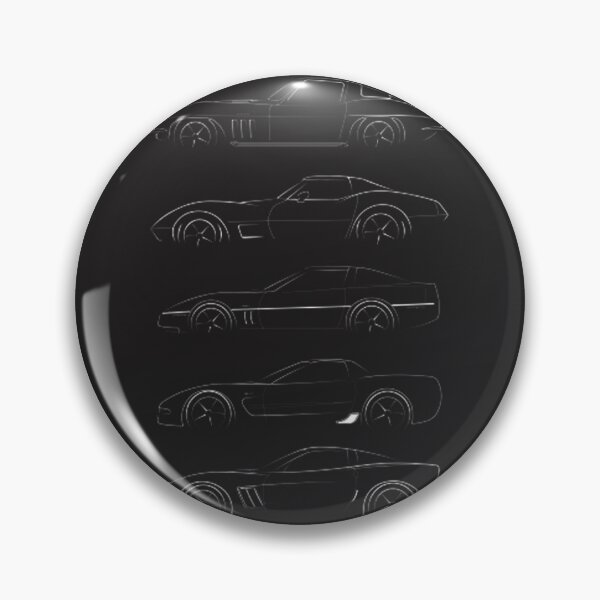 Item preview, Evolution of the Corvette Profile Stencil Design in White designed and sold by LilyZarin.