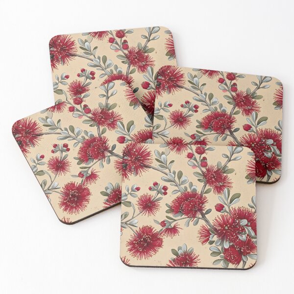 Item preview, Coral Red Blossom Clusters Vintage Botanical Pattern designed and sold by Studio BC.