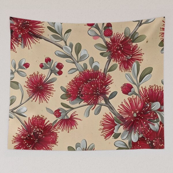 Item preview, Coral Red Blossom Clusters Vintage Botanical Pattern designed and sold by Studio BC.
