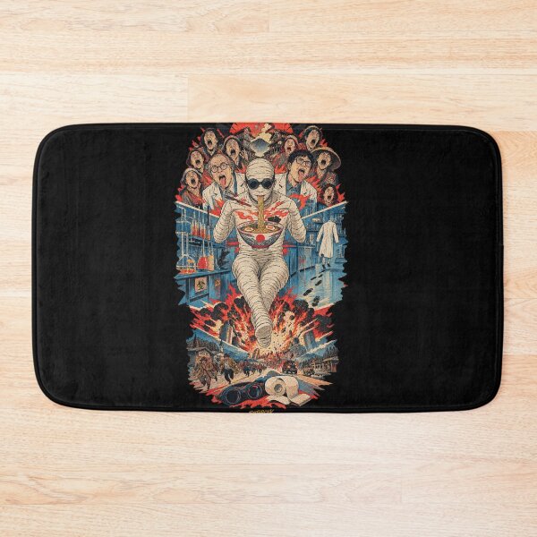 Item preview, Invisible Bandaged Scientist Eating Ramen - Vintage Lab Horror Collage designed and sold by BRTHRCNK01.