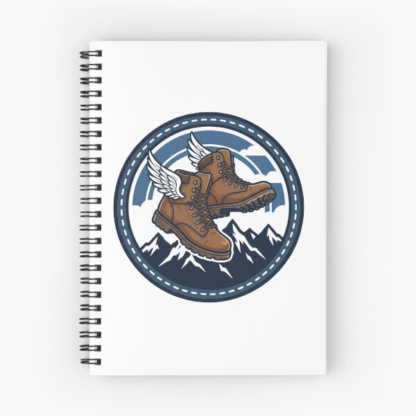 Item preview, Flying Hiking Boots Mountain Wings Badge designed and sold by Sanan Israyilli.