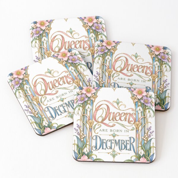 Item preview, Queens Are Born in December – Pastel Art Nouveau Floral Design designed and sold by Fun In The Sun .