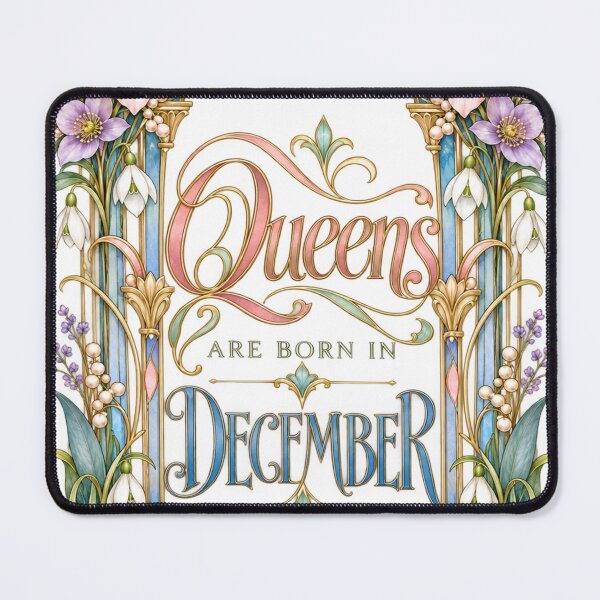 Item preview, Queens Are Born in December – Pastel Art Nouveau Floral Design designed and sold by Fun In The Sun .