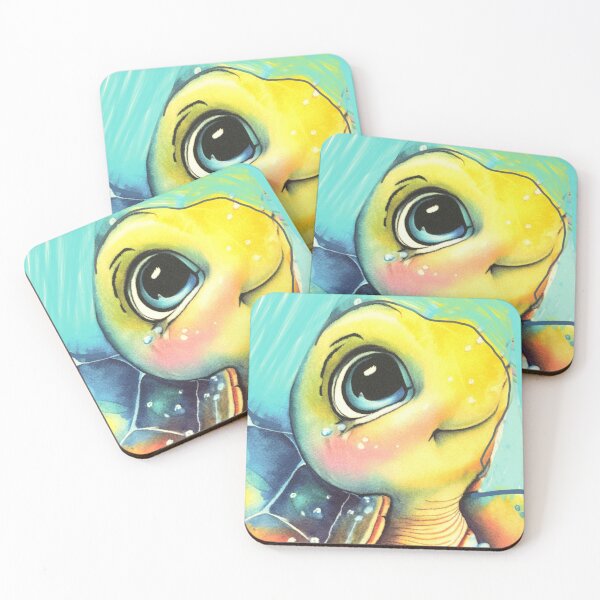 Item preview, Baby turtle with large, expressive blue eyes designed and sold by Fayes4Art.