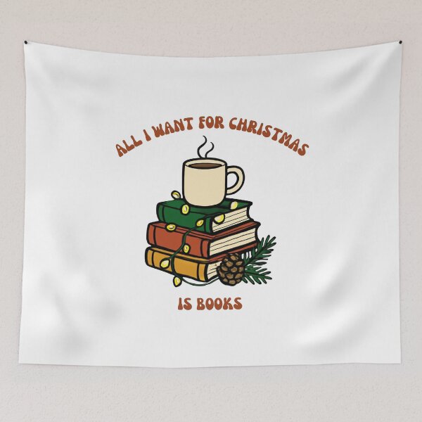 Item preview, Cozy Christmas Book Club Holiday Reading Stack Retro Sticker Art designed and sold by wildsilencee.